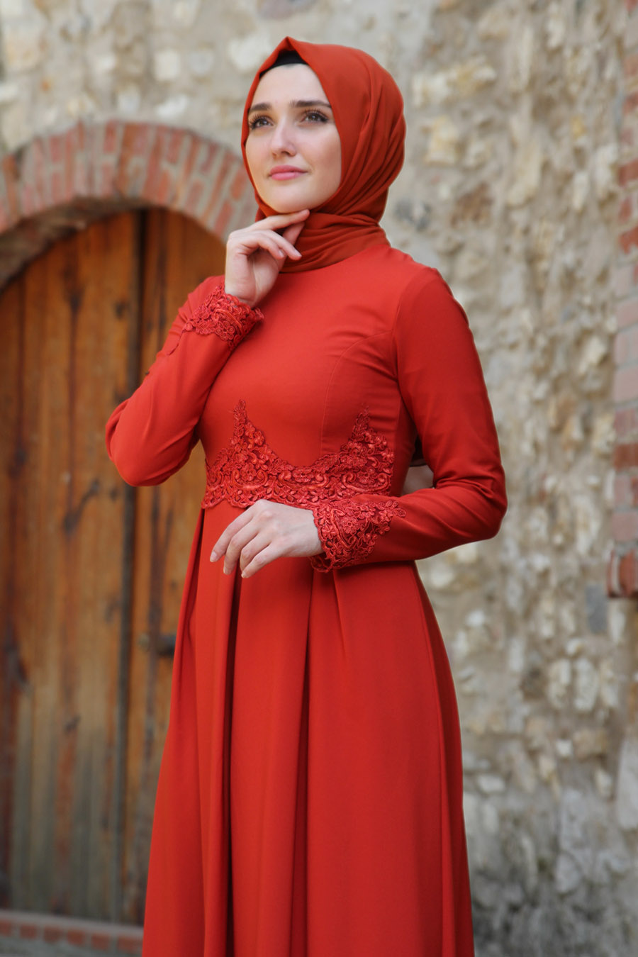 Brick red hotsell color dress